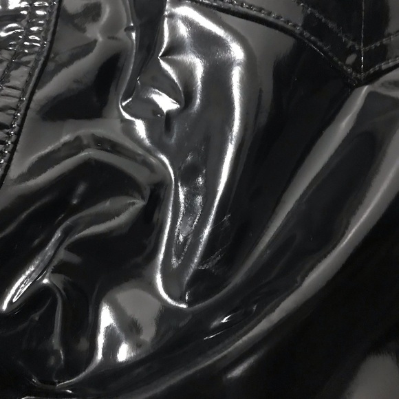 Rag and Bone Pants Super High Ankle Skinny Vinyl Black Patent 24 NWT - Picture 11 of 11